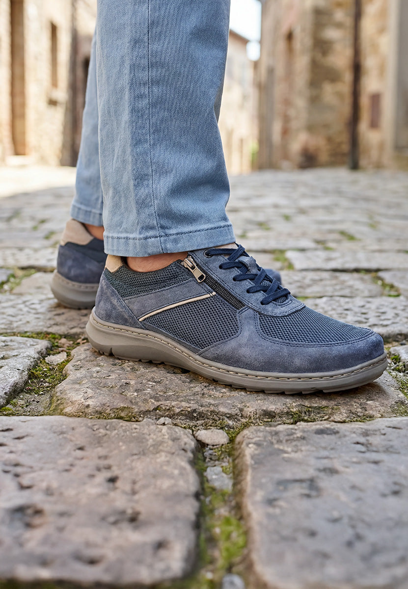 Herren Halbschuh Herwig Blau Weite H 478014-101-857 - Ansicht 2